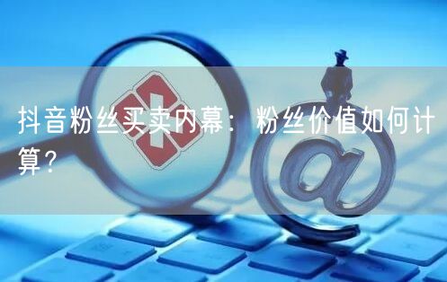抖音粉丝买卖内幕：粉丝价值如何计算？