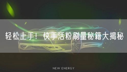 轻松上手！快手活粉刷量秘籍大揭秘