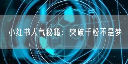 小红书人气秘籍：突破千粉不是梦