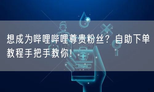 想成为哔哩哔哩尊贵粉丝？自助下单教程手把手教你！