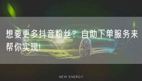 想要更多抖音粉丝？自助下单服务来帮你实现!