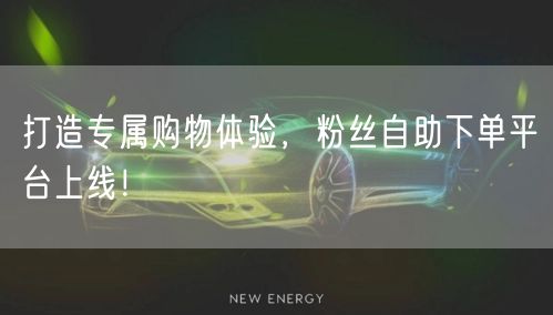 打造专属购物体验，粉丝自助下单平台上线！