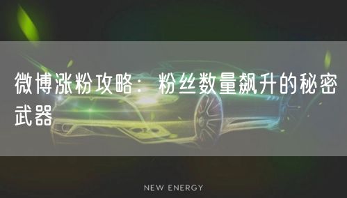 微博涨粉攻略：粉丝数量飙升的秘密武器