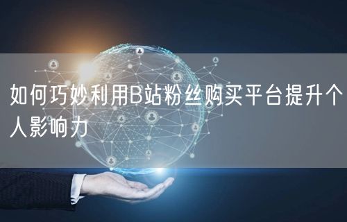 如何巧妙利用B站粉丝购买平台提升个人影响