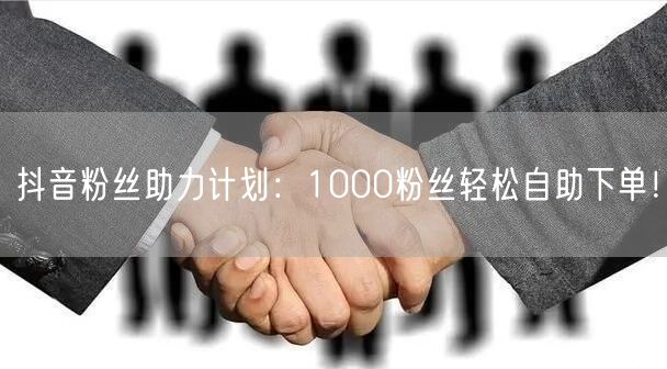 抖音粉丝助力计划：1000粉丝轻松自助下单！