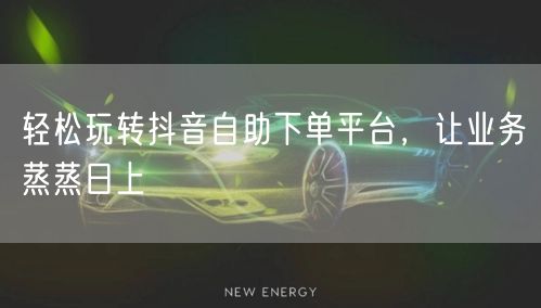 轻松玩转抖音自助下单平台，让业务蒸蒸日上