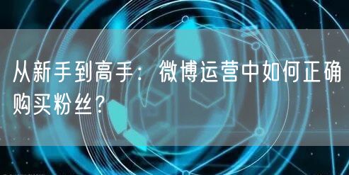 从新手到高手：微博运营中如何正确购买粉丝