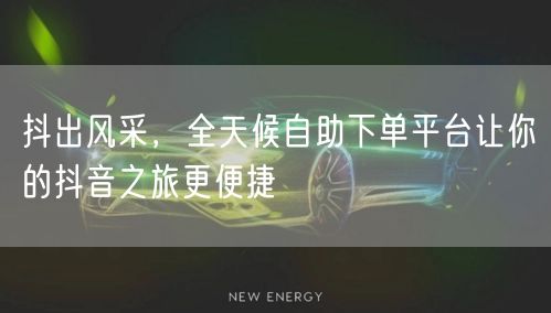 抖出风采，全天候自助下单平台让你的抖音之旅更便捷