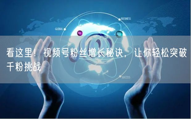 看这里！视频号粉丝增长秘诀，让你轻松突破千粉挑战
