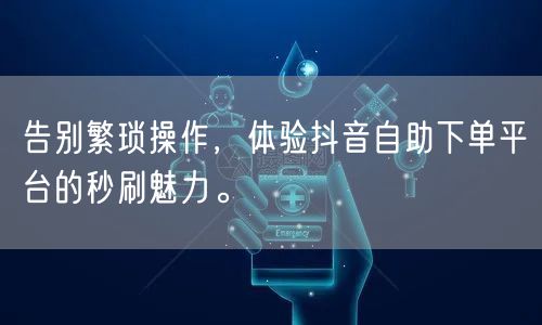 告别繁琐操作，体验抖音自助下单平台的秒刷魅力。