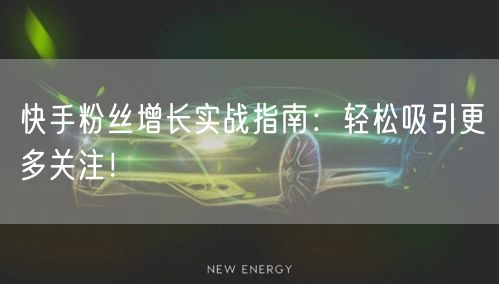 快手粉丝增长实战指南：轻松吸引更多关注！