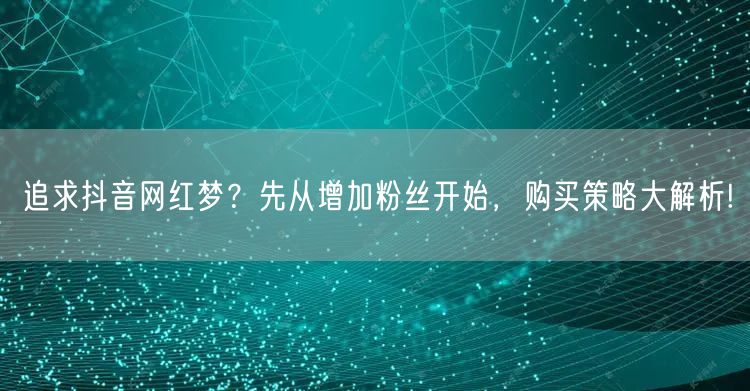 追求抖音网红梦？先从增加粉丝开始，购买策略大解析!