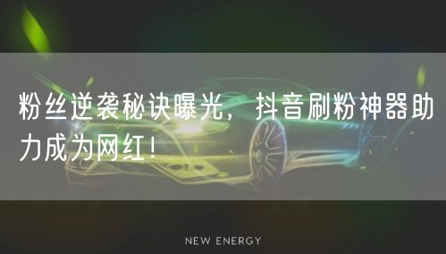 粉丝逆袭秘诀曝光，抖音刷粉神器助力成为网红！