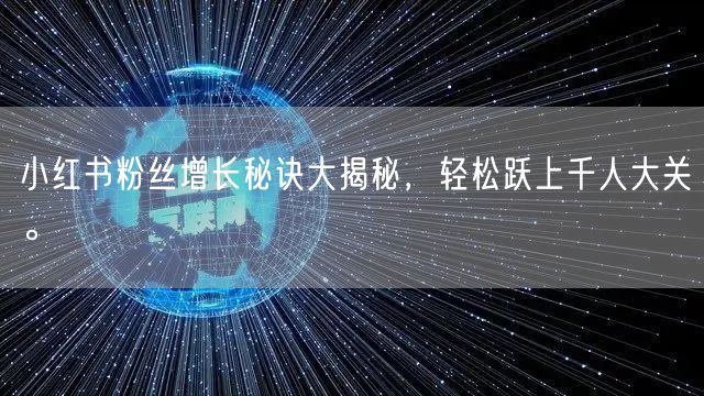 小红书粉丝增长秘诀大揭秘，轻松跃上千人大关。