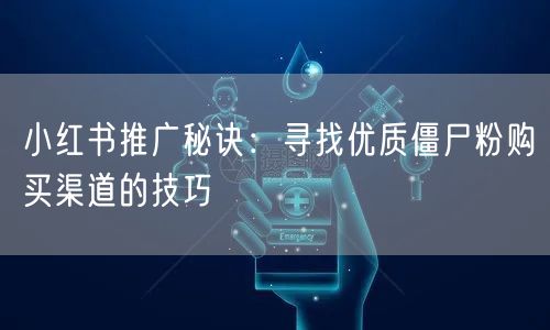 小红书推广秘诀：寻找优质僵尸粉购买渠道的技巧