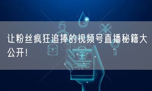 让粉丝疯狂追捧的视频号直播秘籍大公开！