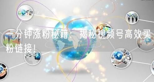 一分钟涨粉秘籍：揭秘视频号高效买粉链接！