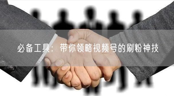 必备工具：带你领略视频号的刷粉神技