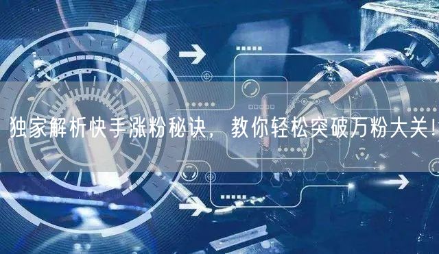 独家解析快手涨粉秘诀，教你轻松突破万粉大关！