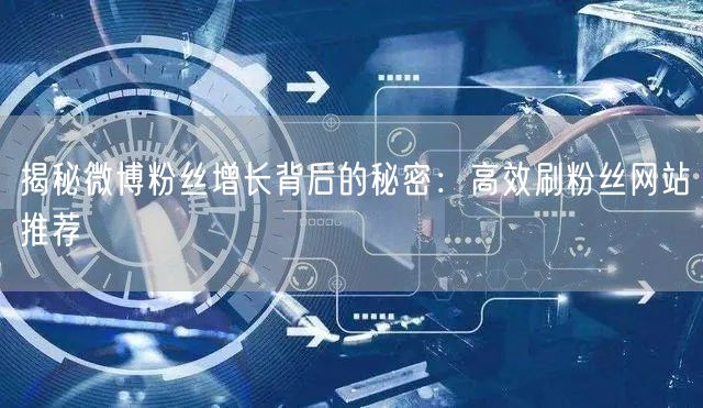 揭秘微博粉丝增长背后的秘密：高效刷粉丝网站推荐