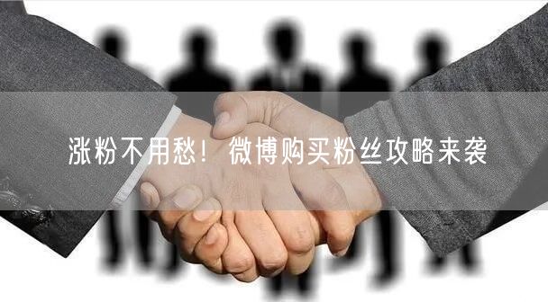 涨粉不用愁！微博购买粉丝攻略来袭