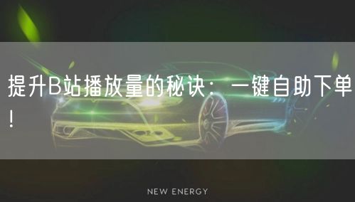 提升B站播放量的秘诀：一键自助下单！