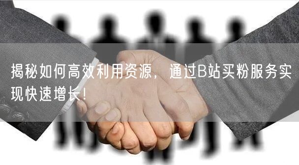 揭秘如何高效利用资源，通过B站买粉服务实现快速增长！