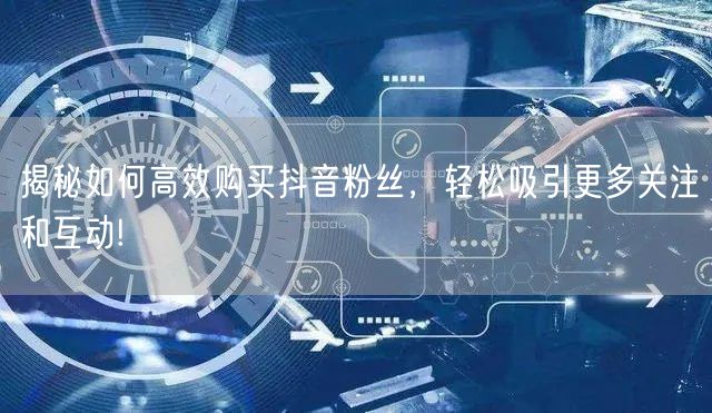 揭秘如何高效购买抖音粉丝，轻松吸引更多关注和互动!