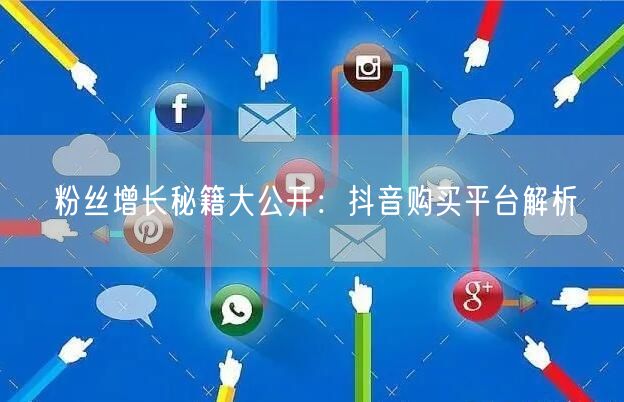 粉丝增长秘籍大公开：抖音购买平台解析