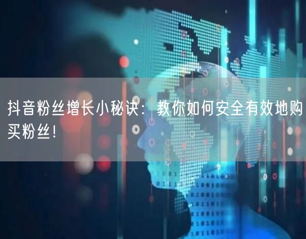 抖音粉丝增长小秘诀：教你如何安全有效地购买粉丝！