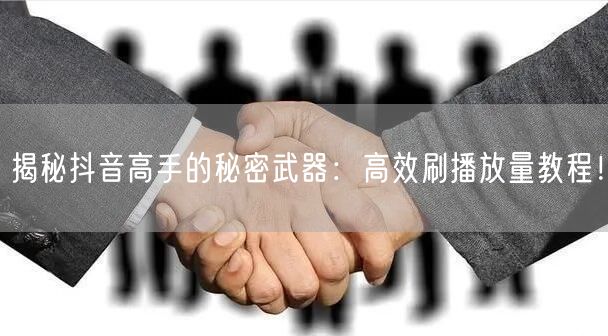 揭秘抖音高手的秘密武器：高效刷播放量教程！