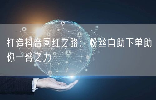打造抖音网红之路：粉丝自助下单助你一臂之