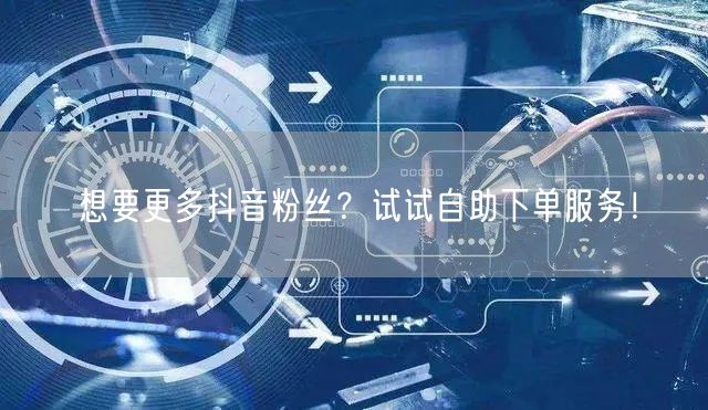 想要更多抖音粉丝？试试自助下单服务！